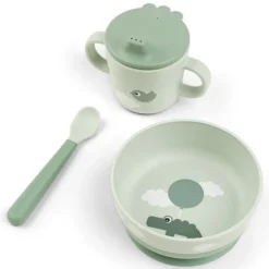 Done by Deer Coffret Premier Repas 3 Pièces Foodie - Happy Clouds Verts