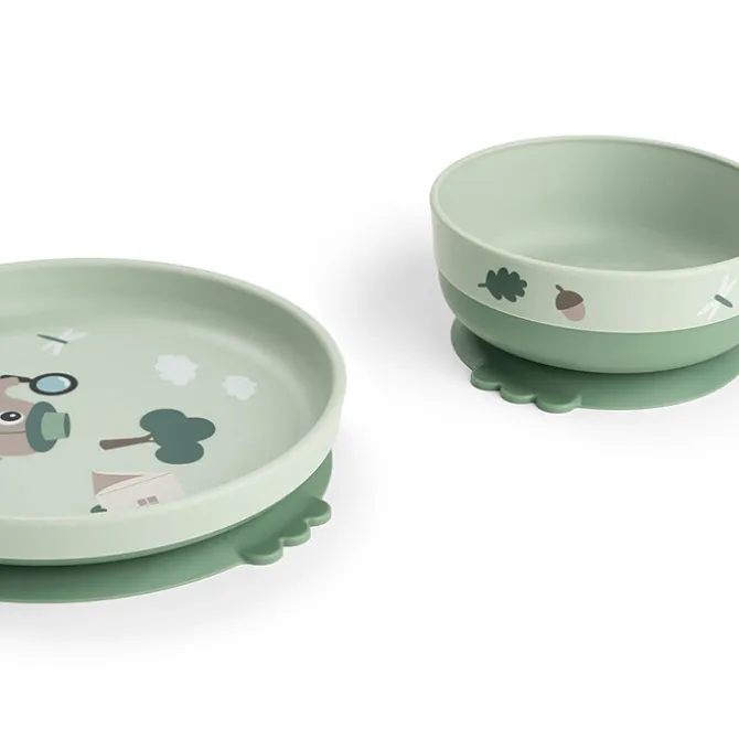 Done by Deer Coffret Repas 3 Pièces avec Gobelet 360° Foodie - Tiny Trails Vert