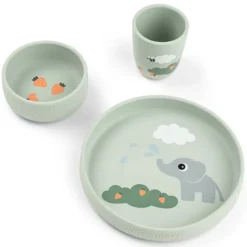 Done by Deer Coffret Repas 3 Pièces Stick & Stay - Elphee Vert