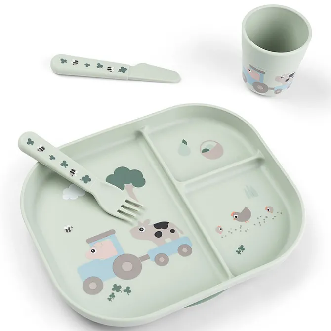 Done by Deer Coffret Repas Ventouse Foodie - Tiny Farm Vert