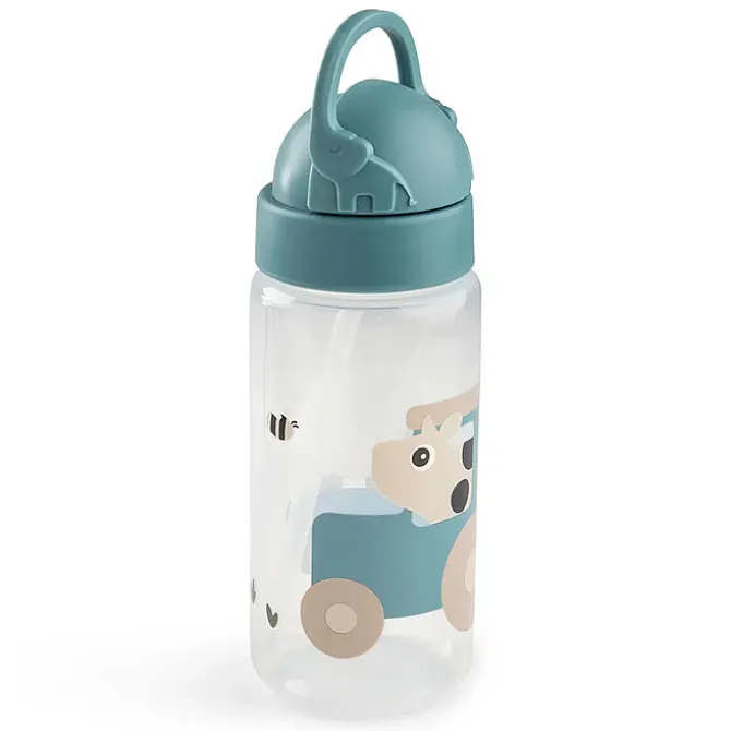 Done by Deer Gourde avec Paille Tiny Farm Bleu - 350 ml