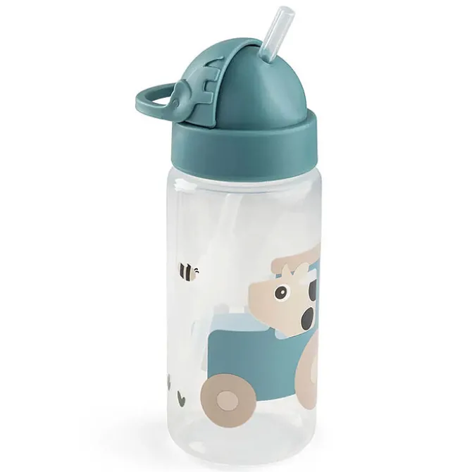 Done by Deer Gourde avec Paille Tiny Farm Bleu - 350 ml