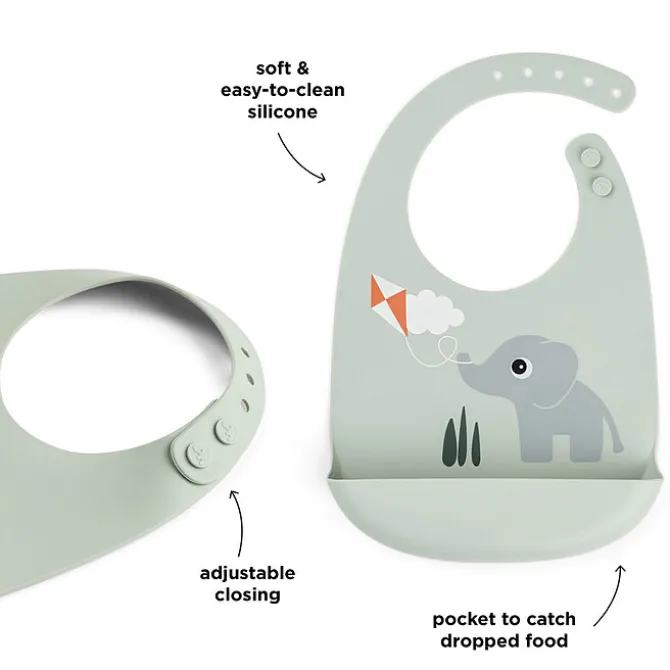 Done by Deer Lot de 2 Bavoirs Silicone - Playground Multicolore