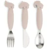Done by Deer Lot de 3 Couverts Easy Grip - Deer Friends Rose
