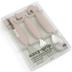 Done by Deer Lot de 3 Couverts Easy Grip - Deer Friends Rose