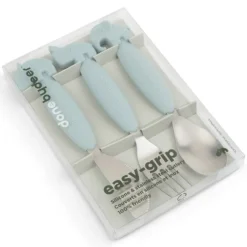 Done by Deer Lot de 3 Couverts Easy Grip - Deer Friends Bleu