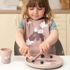 Done by Deer Lot de 3 Couverts Foodie - Happy Dots Rose