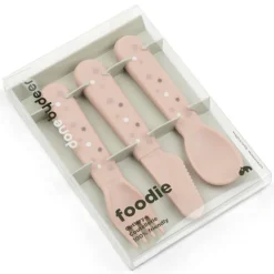 Done by Deer Lot de 3 Couverts Foodie - Happy Dots Rose