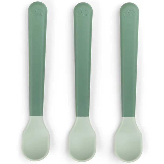 Done by Deer Lot de 3 Cuillères Easy Grip Foodie - Vert