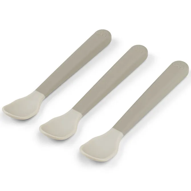 Done by Deer Lot de 3 Cuillères Easy Grip Foodie - Sable