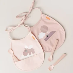 Done by Deer Lot de 3 Cuillères Easy Grip Foodie - Rose