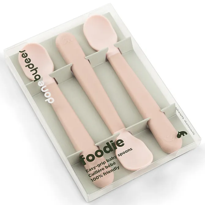 Done by Deer Lot de 3 Cuillères Easy Grip Foodie - Rose