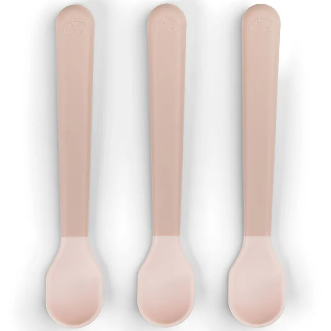 Done by Deer Lot de 3 Cuillères Easy Grip Foodie - Rose