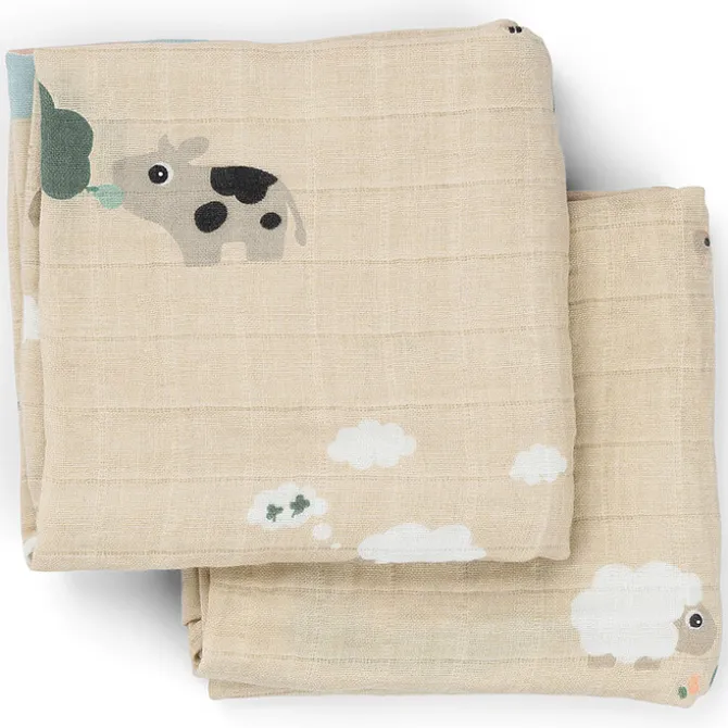 Done by Deer Lot de 2 Langes - Tiny Farm Sable