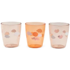 Done by Deer Lot de 3 Mini Verres Yummy Happy Clouds Papaye - 120 ml
