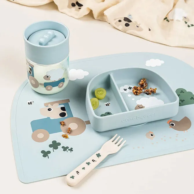 Done by Deer Tasse d'Apprentissage 360° Tiny Farm Bleu - 260 ml