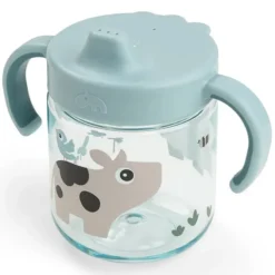 Done by Deer Tasse d'Apprentissage Hermétique Foodie Tiny Farm Bleu - 260 ml