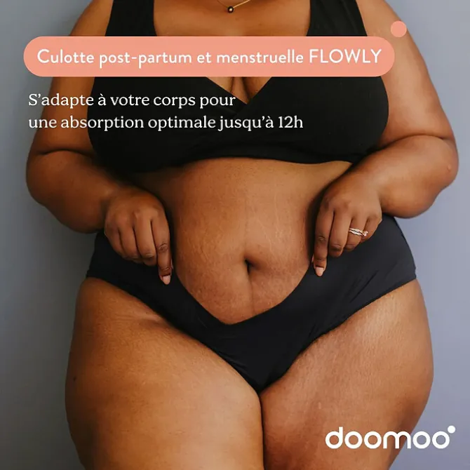 doomoo Culotte Post-partum et Menstruelle Flowy Black - L/XL/XXL