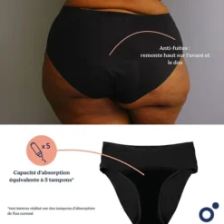 doomoo Culotte Post-partum et Menstruelle Flowy Black - L/XL/XXL