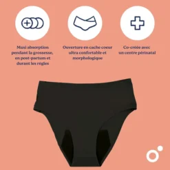 doomoo Culotte Post-partum et Menstruelle Flowy Black - XS/S/M