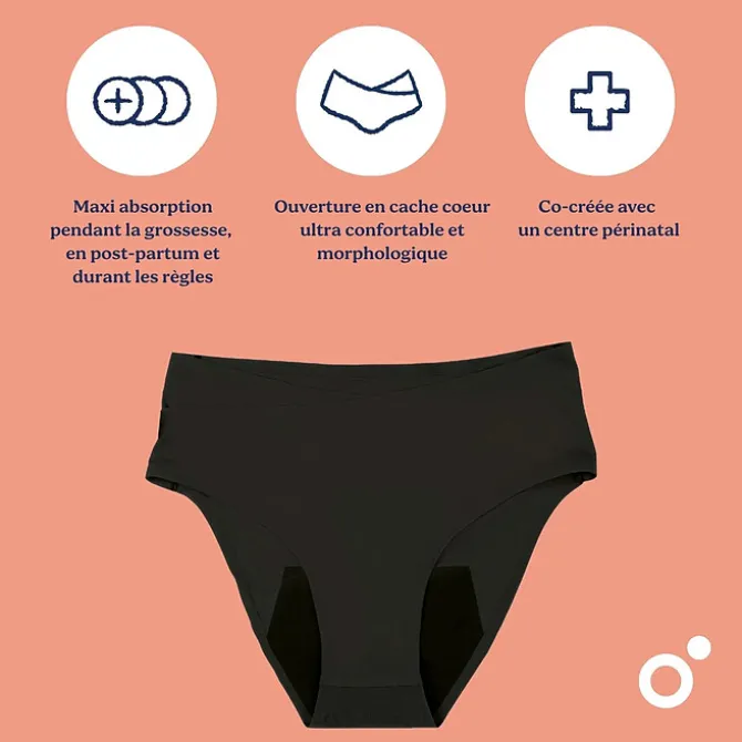 doomoo Culotte Post-partum et Menstruelle Flowy Black - XS/S/M