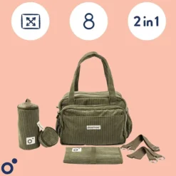 doomoo Sac à Langer Fluffy - Corduroy Kaki