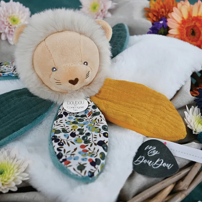 Doudou et Compagnie Doudou Pétale Lion Boh'aime - Blanc