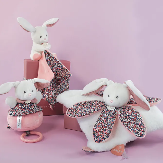 Doudou et Compagnie Doudou Pétale Lapin Boh'aime - Blanc