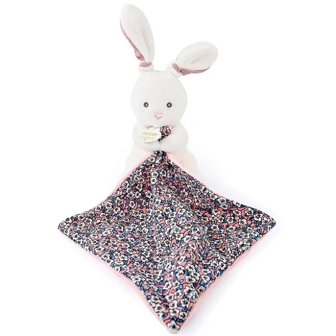 Doudou et Compagnie Peluche Lapin avec son Doudou Boh'aime - Rose