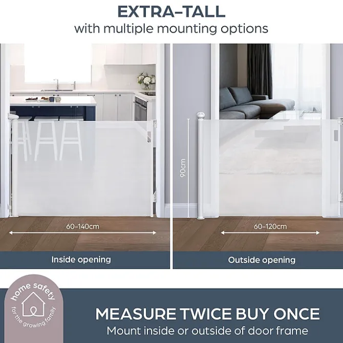 Dreambaby Barrière de Sécurité Rétractable Extra-haute - Blanc