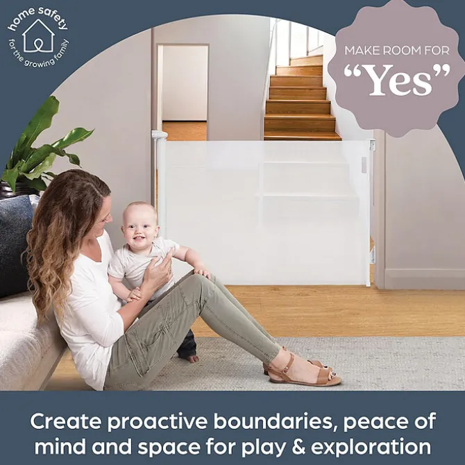 Dreambaby Barrière de Sécurité Rétractable Extra-haute - Blanc