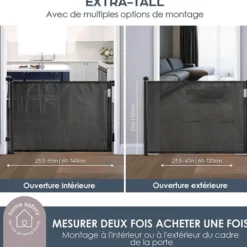 Dreambaby Barrière de Sécurité Rétractable Extra-haute - Noir