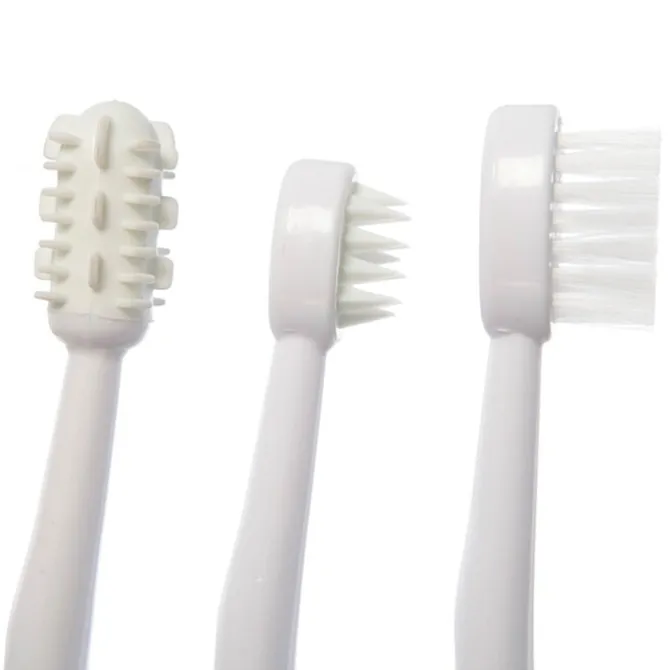 Dreambaby Lot de 3 Brosses à Dents en 3 Etapes - Blanc