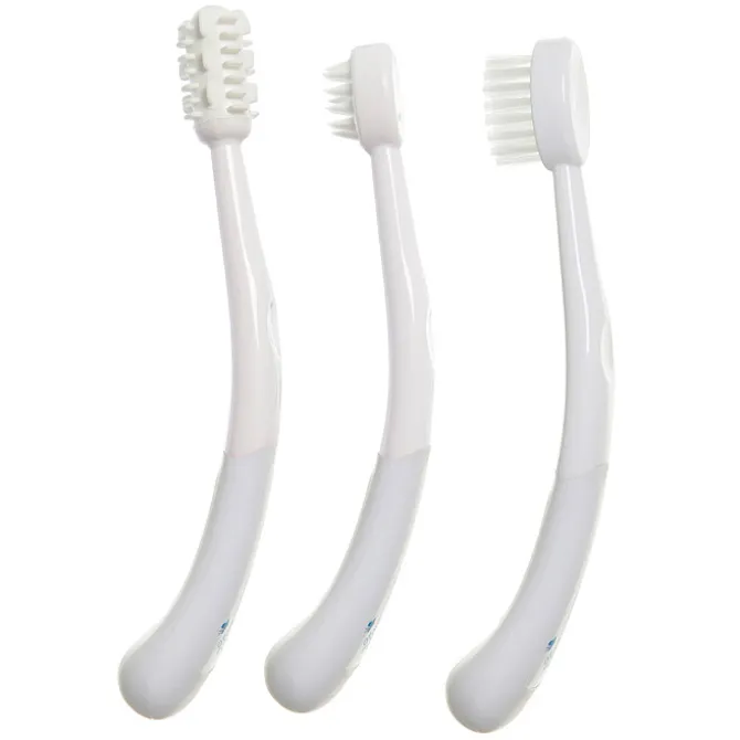 Dreambaby Lot de 3 Brosses à Dents en 3 Etapes - Blanc