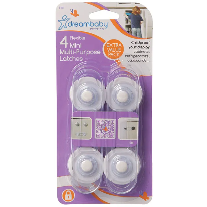 Dreambaby Lot de 4 Mini Verrous de Sécurité Multi-usages