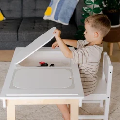 Duck Woodworks Table de Jeux Sensorielle - Blanc