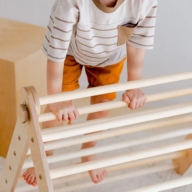 Duck Woodworks Triangle d'Escalade avec Toboggan - Naturel