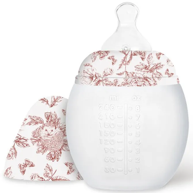 Elhée Biberon BibRond Toile de Jouy Terracotta - 240 ml