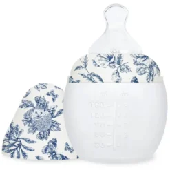 Elhée Biberon BibRond Toile de Jouy Bleu - 150 ml