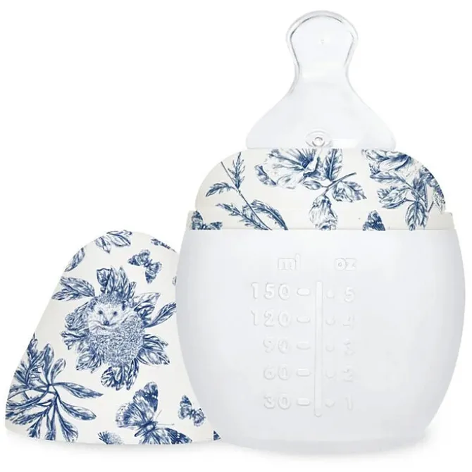 Elhée Biberon BibRond Toile de Jouy Bleu - 150 ml