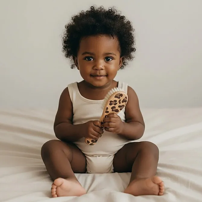 Elhée Brosse Bébé en Bois - Naturel