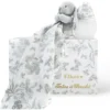 Elhée Coffret Biberon BibRond 150 ml et Doudou - Toile de Jouy Gris