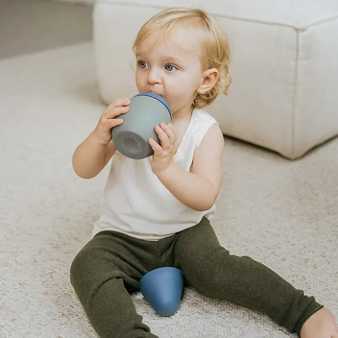 Elhée Gourde d'Apprentissage Bubble Kaki & Blue Grey - 240 ml