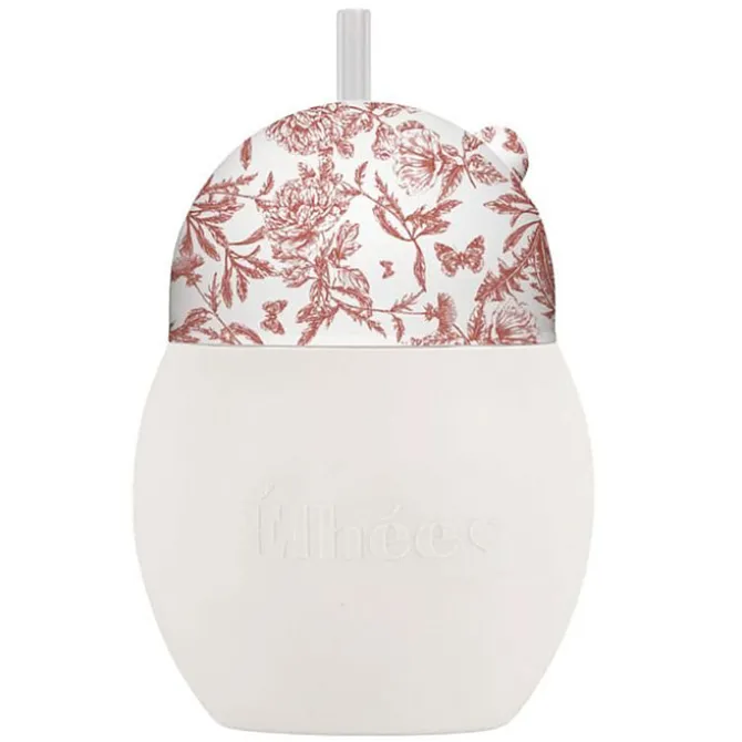 Elhée Tasse avec Paille Lestée Coconut Toile de Jouy Terracotta - 240 ml