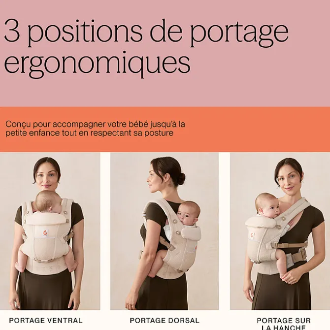 Ergobaby Porte-bébé Adapt SoftFlex Mesh - Gris Perle