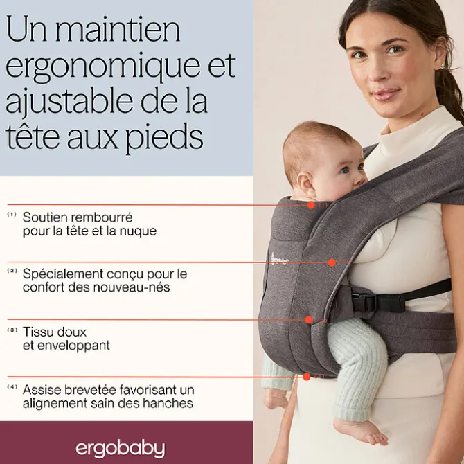 Ergobaby Porte-Bébé Embrace Soft Knit - Gris