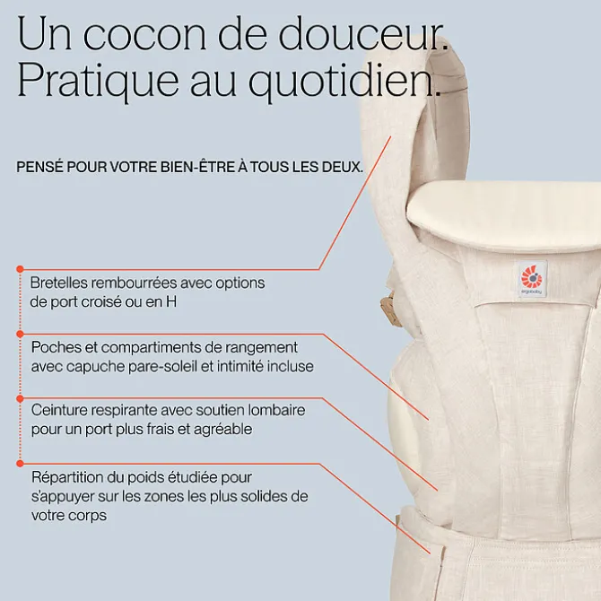 Ergobaby Porte-bébe Omni Deluxe Lin - Naturel