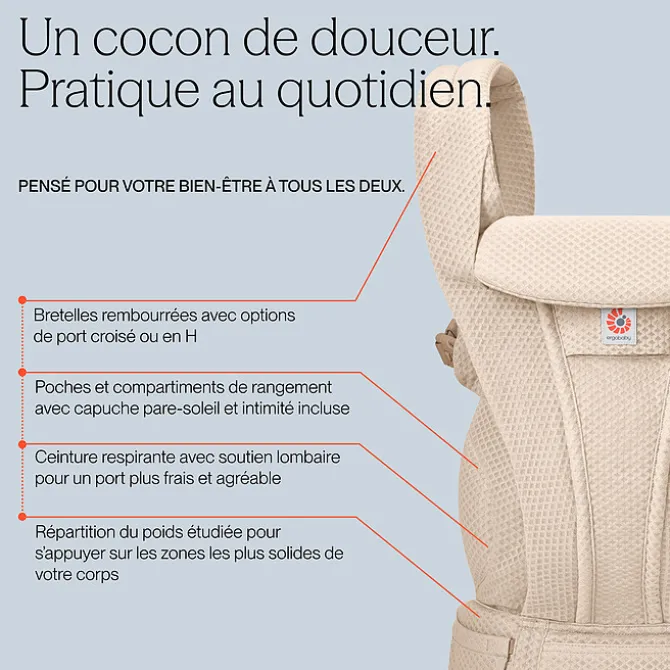 Ergobaby Porte-bébe Omni Deluxe Mesh - Bleu Nuit
