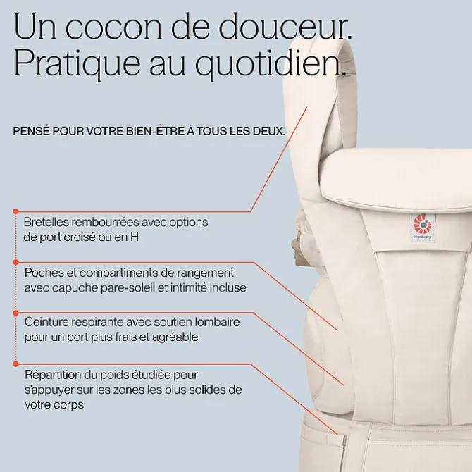 Ergobaby Porte-bébe Omni Deluxe Coton - Bleu Ciel