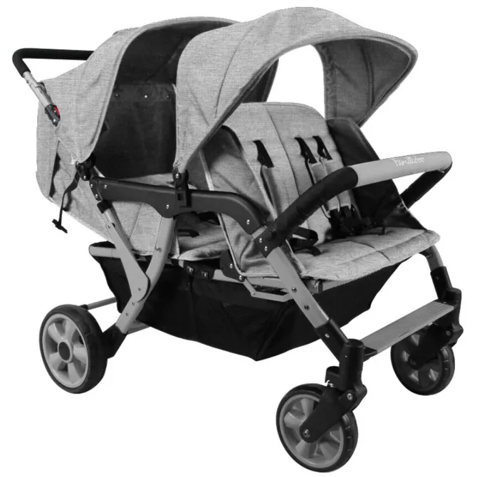 Familidoo Poussette 4 Places Lidoo City H4E - Full Grey